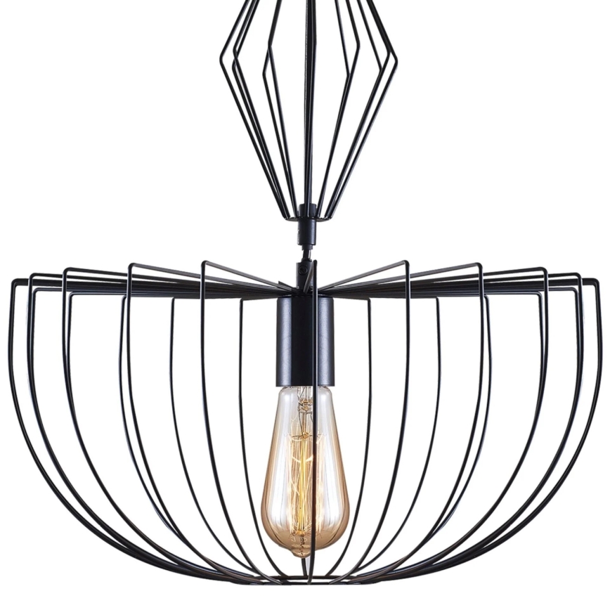 Lámpara colgante JASMINA 1xE27/20W/230V diá. 40 cm negro