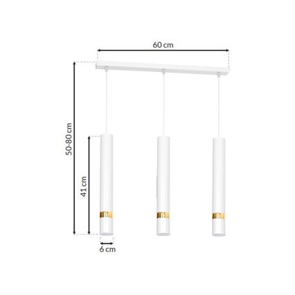 Lámpara colgante JOKER 3xGU10/25W/230V blanca