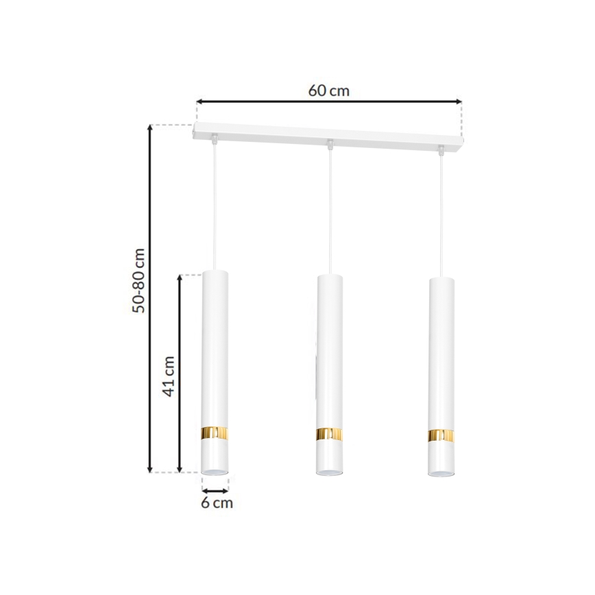 Lámpara colgante JOKER 3xGU10/25W/230V blanca