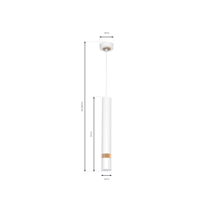 Lámpara colgante JOKER WHITE WOOD 1xGU10/8W/230V