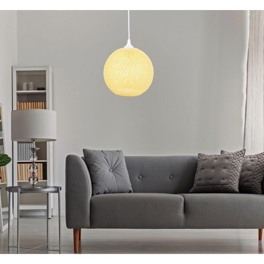 Lámpara colgante JUTE 1xE27/60W/230V amarillo