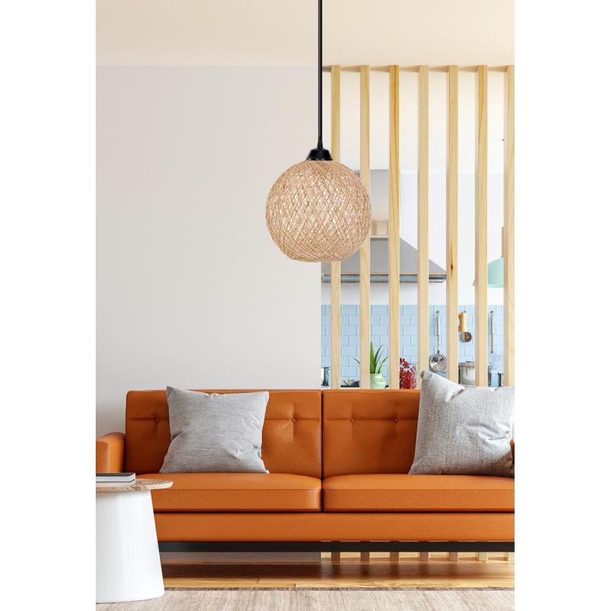 Lámpara colgante JUTE 1xE27/60W/230V beige