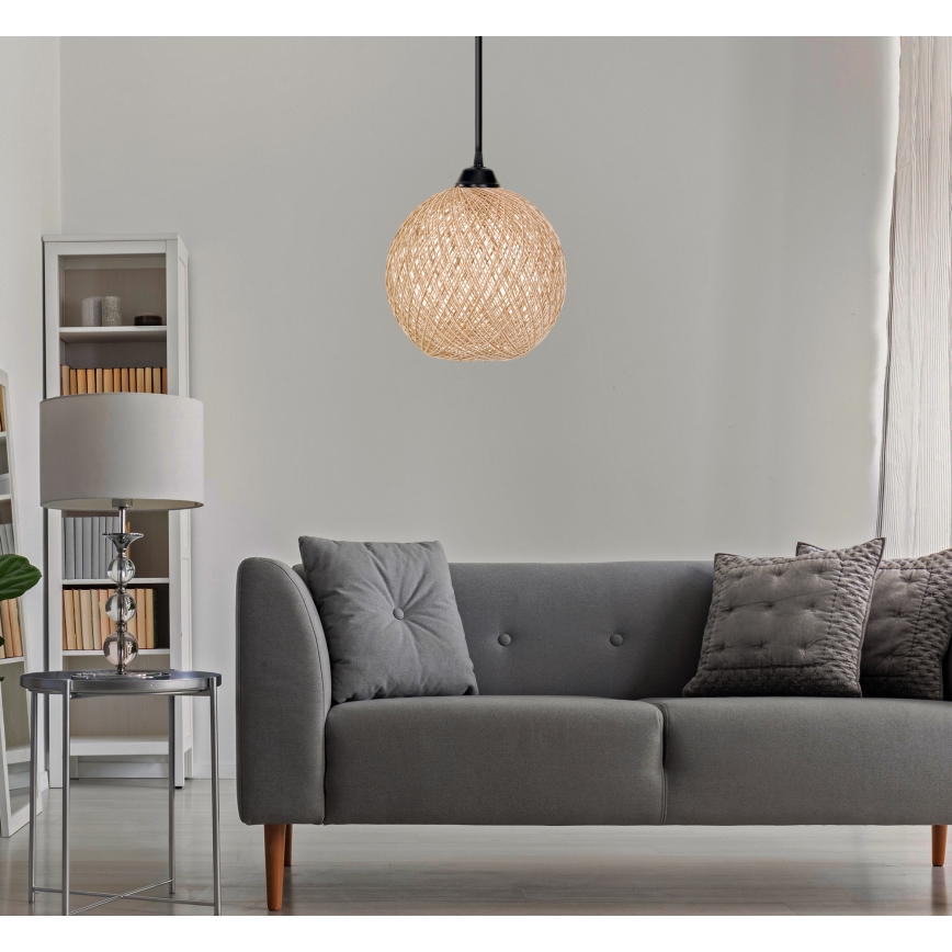 Lámpara colgante JUTE 1xE27/60W/230V beige