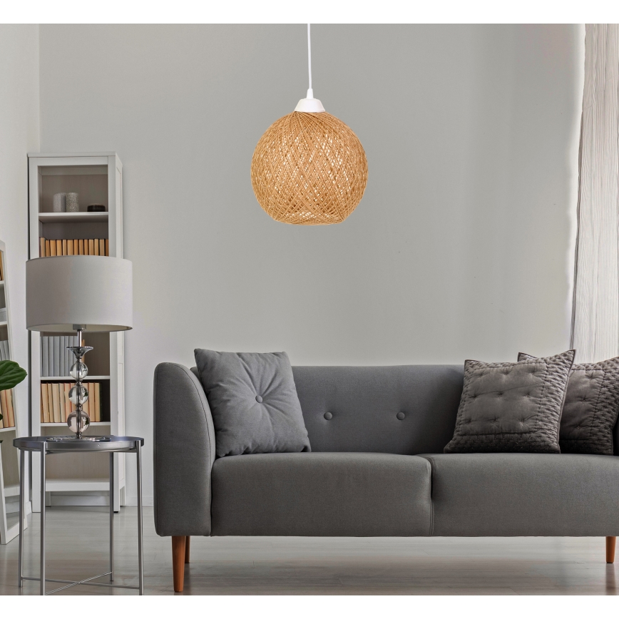 Lámpara colgante JUTE 1xE27/60W/230V beige