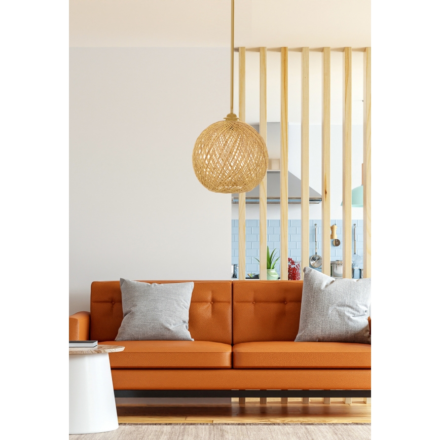 Lámpara colgante JUTE 1xE27/60W/230V beige