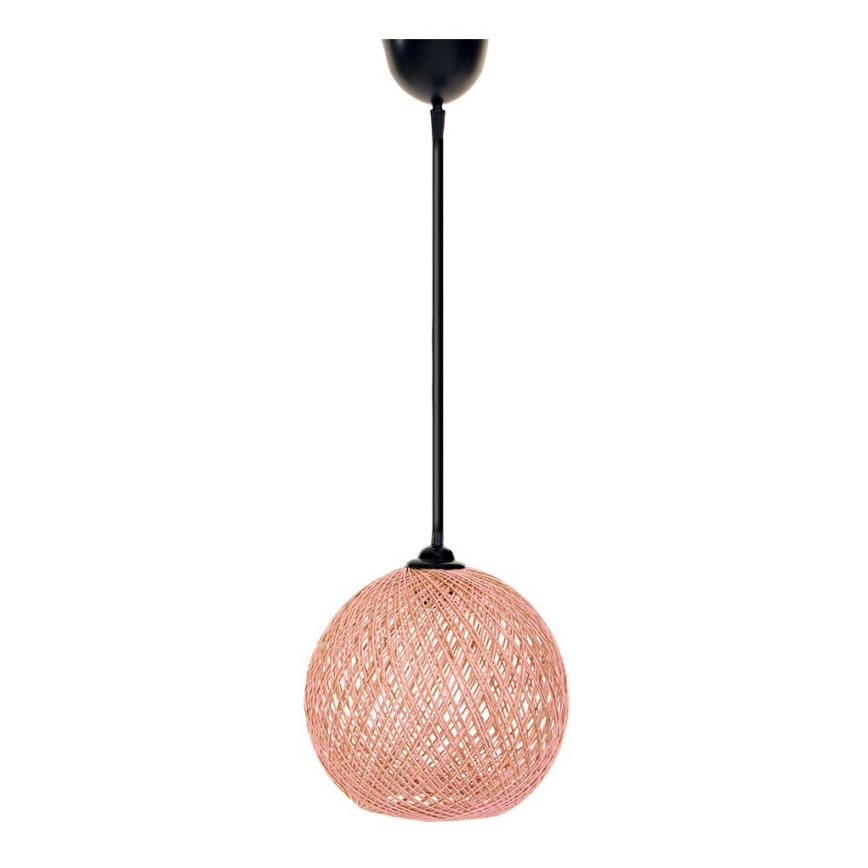 Lámpara colgante JUTE 1xE27/60W/230V rosa