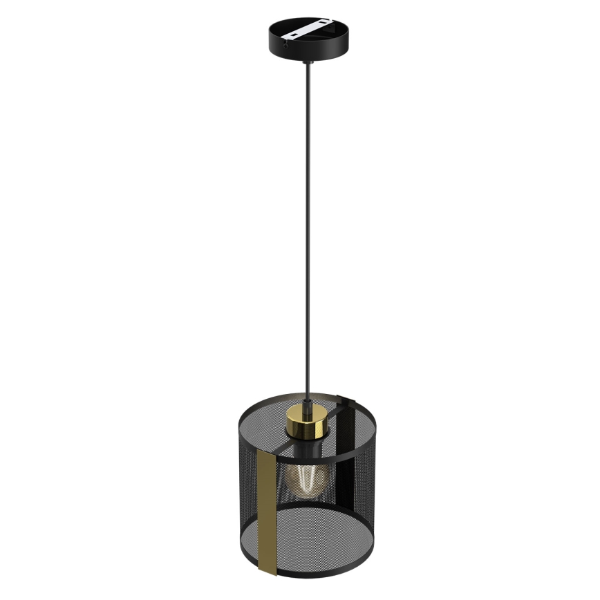 Lámpara colgante KAGA 1xE27/60W/230V negro/dorado