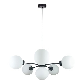 Lámpara colgante KALIOPE 6xE14/50W/230V negro/blanco