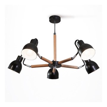 Lámpara colgante KALITHEA 5xE27/60W/230V negro