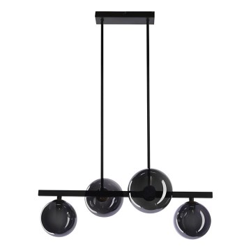 Lámpara colgante KAMA 4xG9/28W/230V negro/negro ahumado