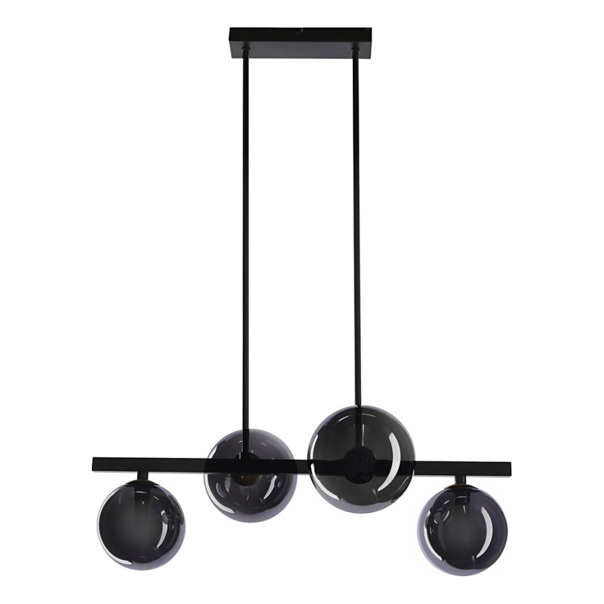 Lámpara colgante KAMA 4xG9/28W/230V negro/negro ahumado