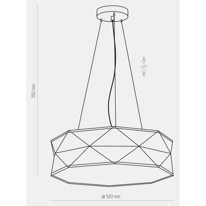 Lámpara colgante KANTOOR 1xE27/15W/230V negro