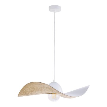 Lámpara colgante KAPELLO 1xE27/60W/230V diá. 55 cm blanco/dorado