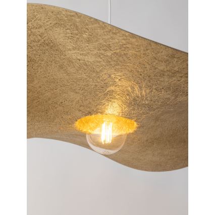 Lámpara colgante KAPELLO 1xE27/60W/230V diá. 55 cm blanco/dorado