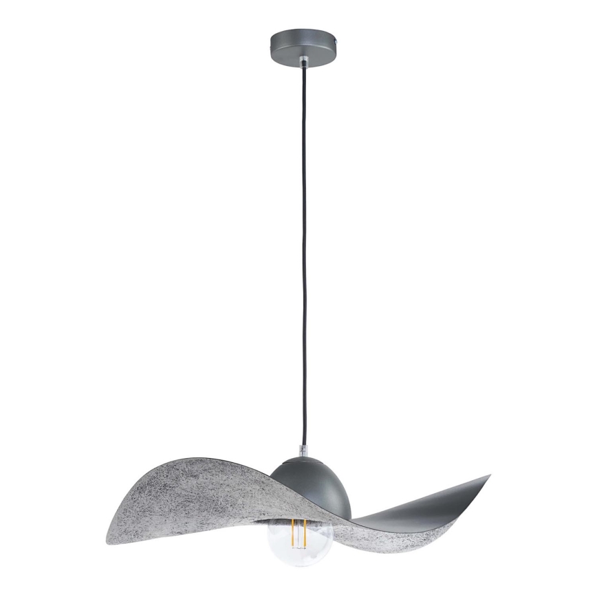 Lámpara colgante KAPELLO 1xE27/60W/230V diá. 55 cm gris/plata