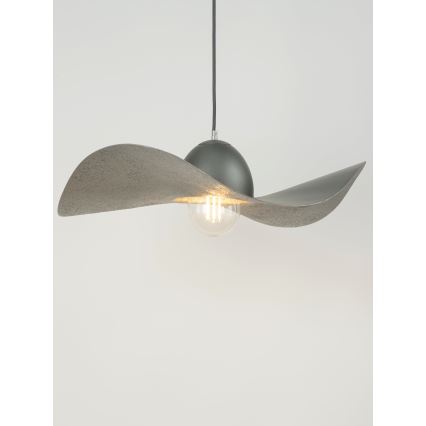 Lámpara colgante KAPELLO 1xE27/60W/230V diá. 55 cm gris/plata