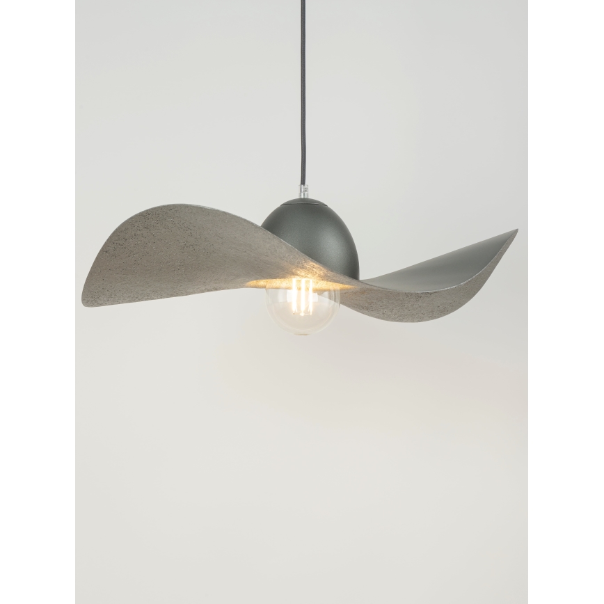 Lámpara colgante KAPELLO 1xE27/60W/230V diá. 55 cm gris/plata