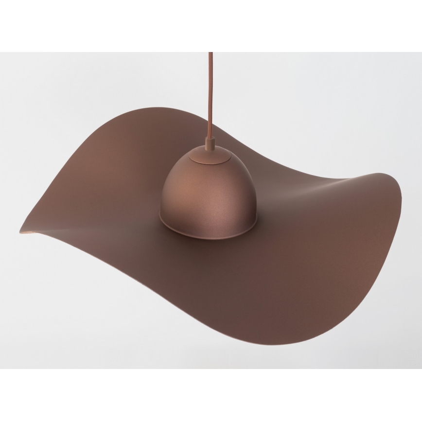 Lámpara colgante KAPELLO 1xE27/60W/230V diá. 55 cm marrón/cobre