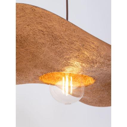 Lámpara colgante KAPELLO 1xE27/60W/230V diá. 55 cm marrón/cobre