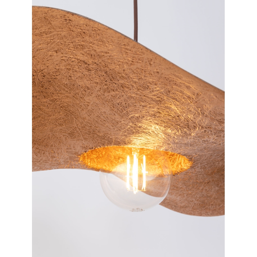 Lámpara colgante KAPELLO 1xE27/60W/230V diá. 55 cm marrón/cobre