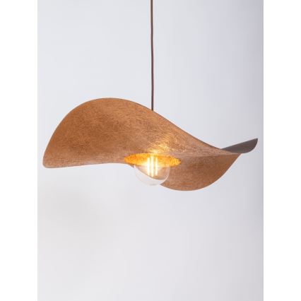 Lámpara colgante KAPELLO 1xE27/60W/230V diá. 55 cm marrón/cobre