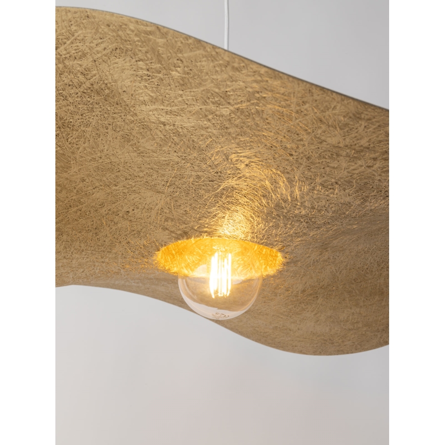 Lámpara colgante KAPELLO 1xE27/60W/230V diá. 76 cm blanco/dorado