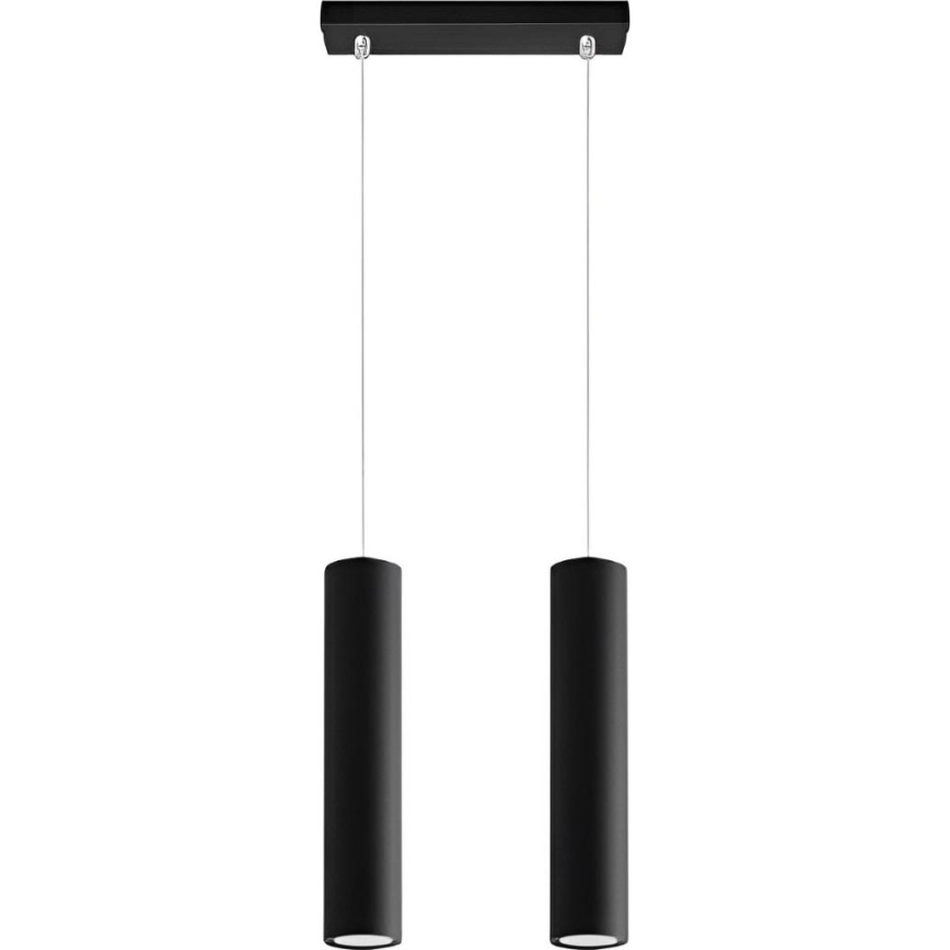Lámpara colgante KARADON 2xGU10/30W/230V negro