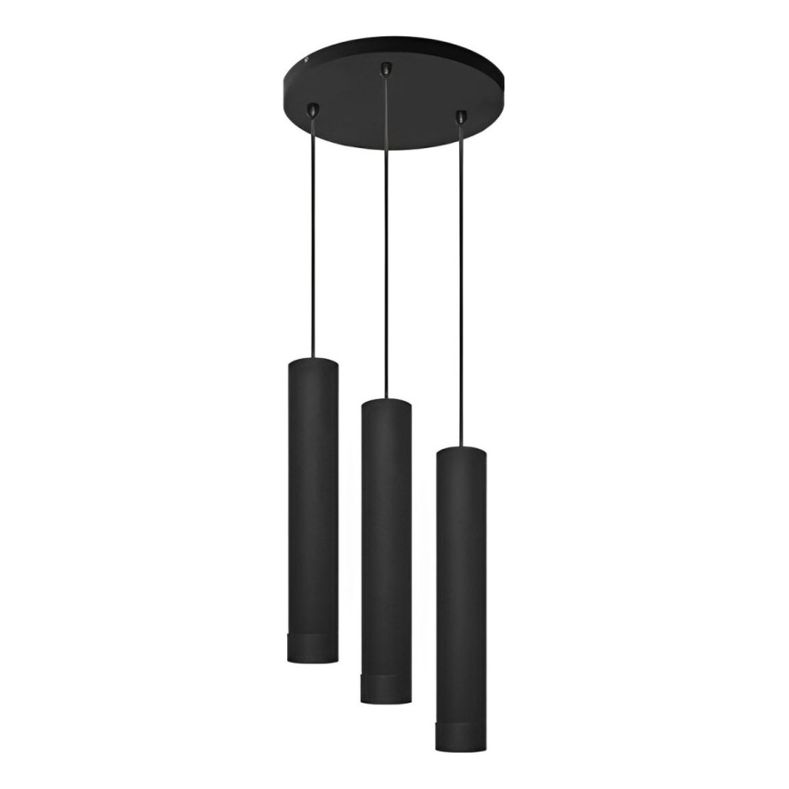 Lámpara colgante KARADON 3xGU10/30W/230V negro