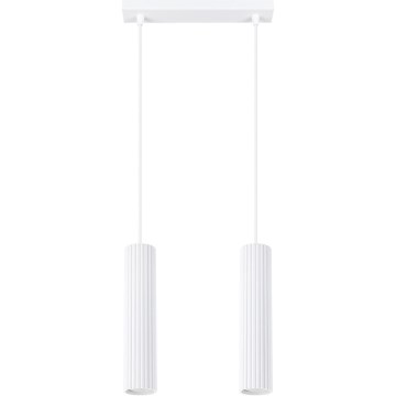 Lámpara colgante KARBON 2xGU10/10W/230V blanco