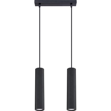 Lámpara colgante KARBON 2xGU10/10W/230V negro