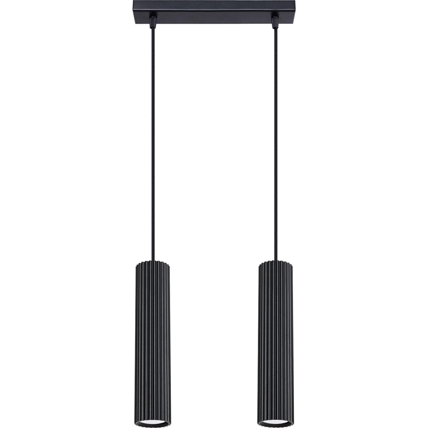 Lámpara colgante KARBON 2xGU10/10W/230V negro