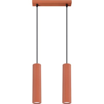 Lámpara colgante KARBON 2xGU10/10W/230V rojo