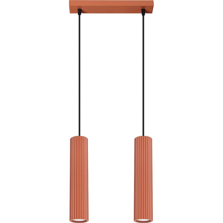 Lámpara colgante KARBON 2xGU10/10W/230V rojo