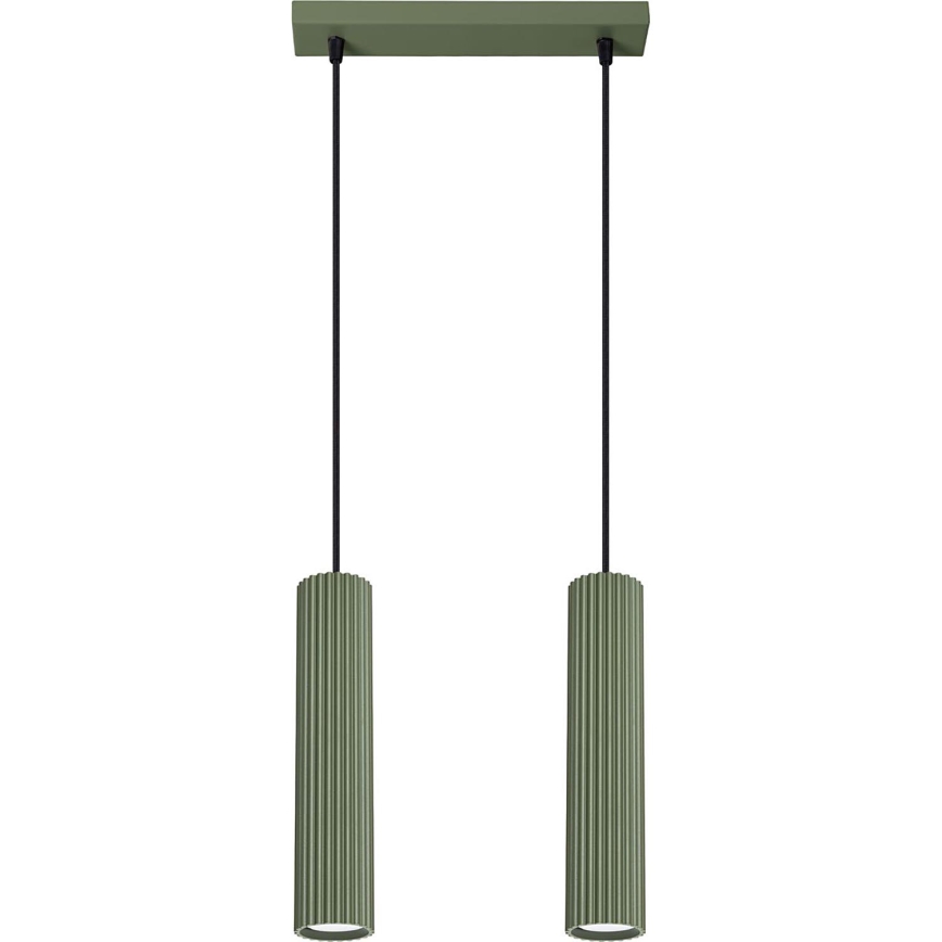 Lámpara colgante KARBON 2xGU10/10W/230V Verde