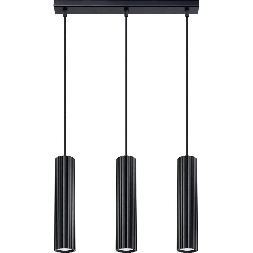 Lámpara colgante KARBON 3xGU10/10W/230V negro