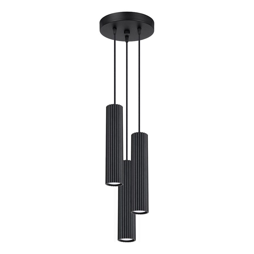 Lámpara colgante KARBON 3xGU10/10W/230V negro