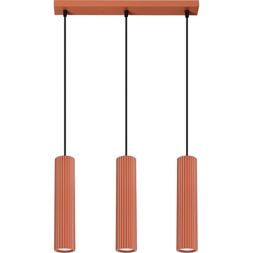 Lámpara colgante KARBON 3xGU10/10W/230V rojo