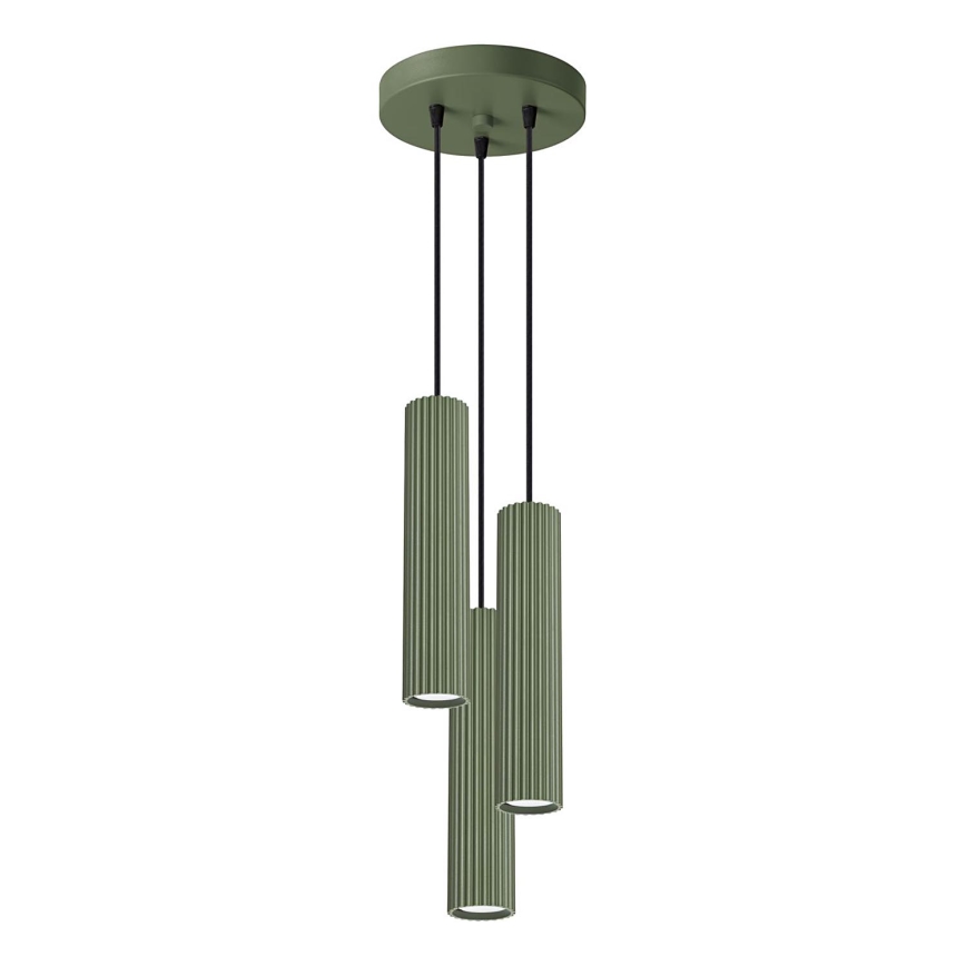 Lámpara colgante KARBON 3xGU10/10W/230V verde