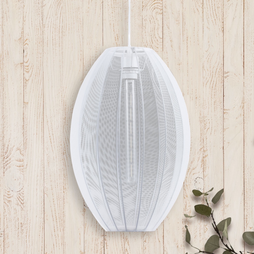 Lámpara colgante KAREI 1xE27/20W/230V diá. 30 cm blanco