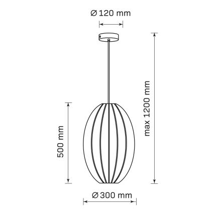 Lámpara colgante KAREI 1xE27/20W/230V diá. 30 cm blanco