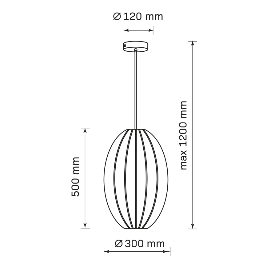 Lámpara colgante KAREI 1xE27/20W/230V diá. 30 cm blanco