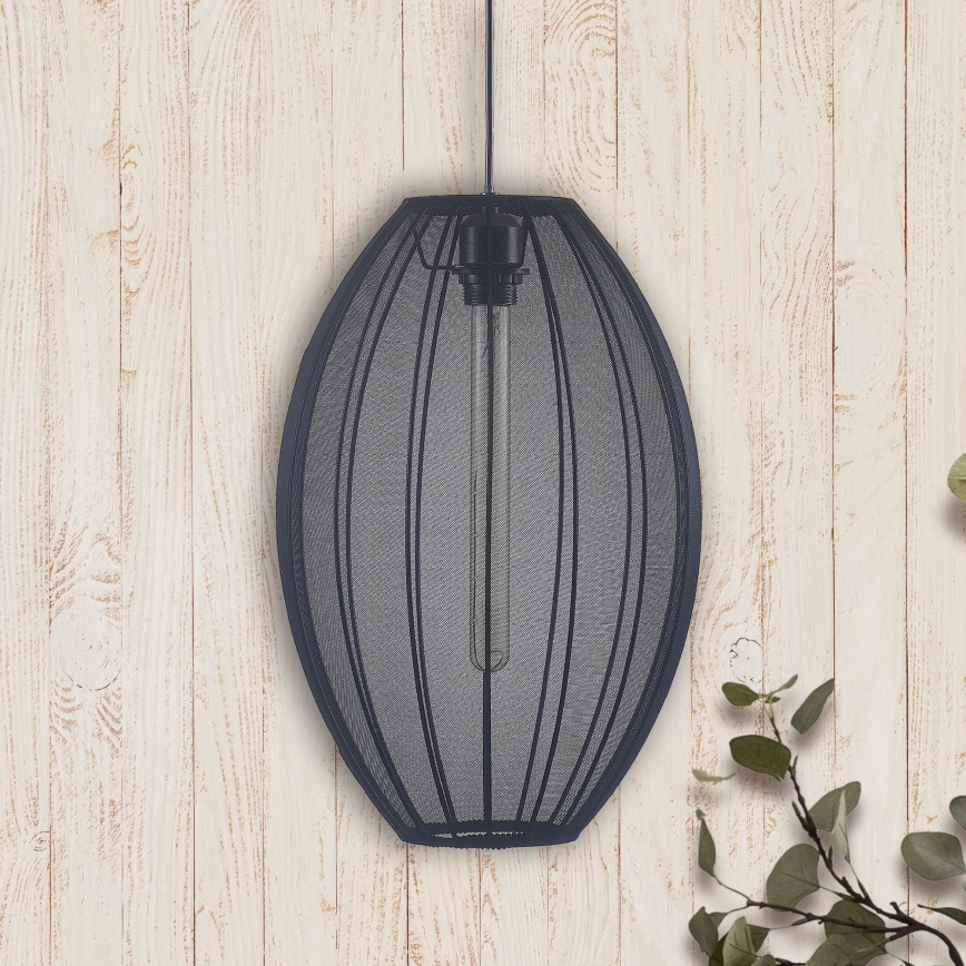 Lámpara colgante KAREI 1xE27/20W/230V diá. 30 cm negro