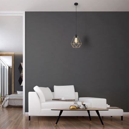 Lámpara colgante KARO 1xE27/15W/230V dorado/negro