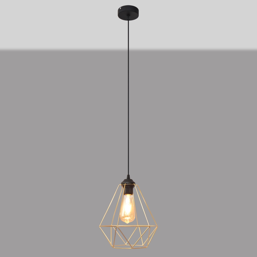 Lámpara colgante KARO 1xE27/15W/230V dorado/negro