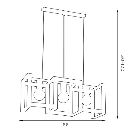 Lámpara colgante KARTEL 3xE27/60W/230V