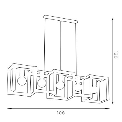 Lámpara colgante KARTEL 5xE27/60W/230V