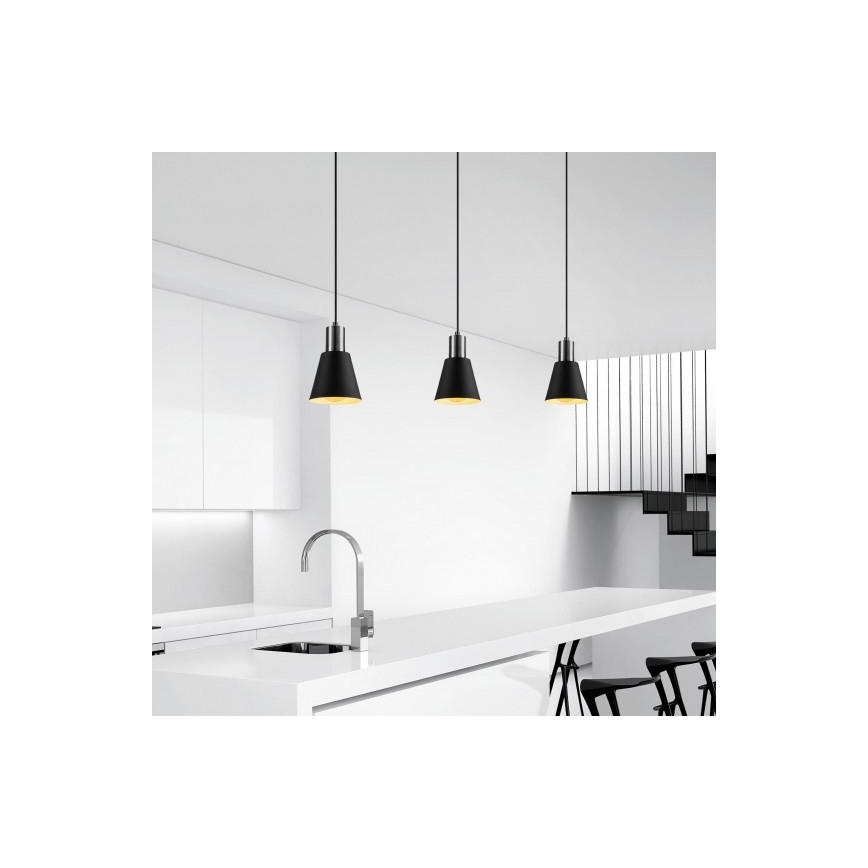 Lámpara colgante KEM 1xE27/40W/230V negro