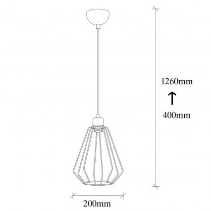 Lámpara colgante KESE 1xE27/40W/230V