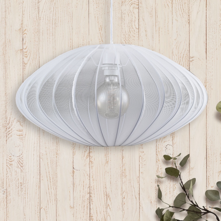 Lámpara colgante KINU 1xE27/20W/230V diá. 50 cm blanco