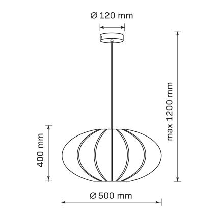 Lámpara colgante KINU 1xE27/20W/230V diá. 50 cm blanco